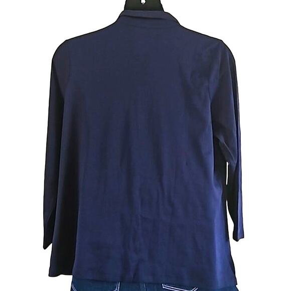 Isaac Mizrahi Live! Women's Essentials Pima Cotton Button-Up Shirt Blue Size 1XP - Picture 3 of 8